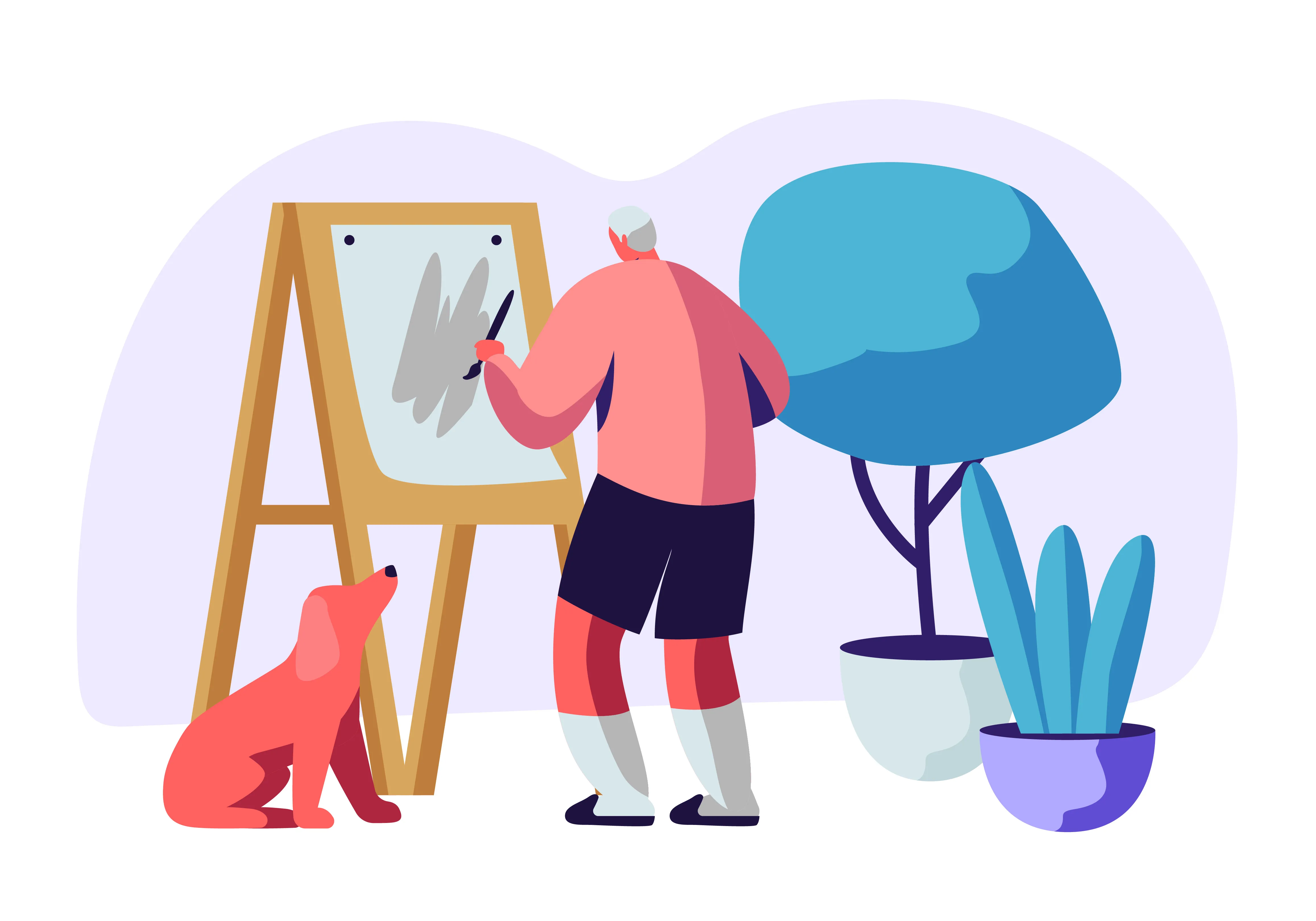 画家のイラスト